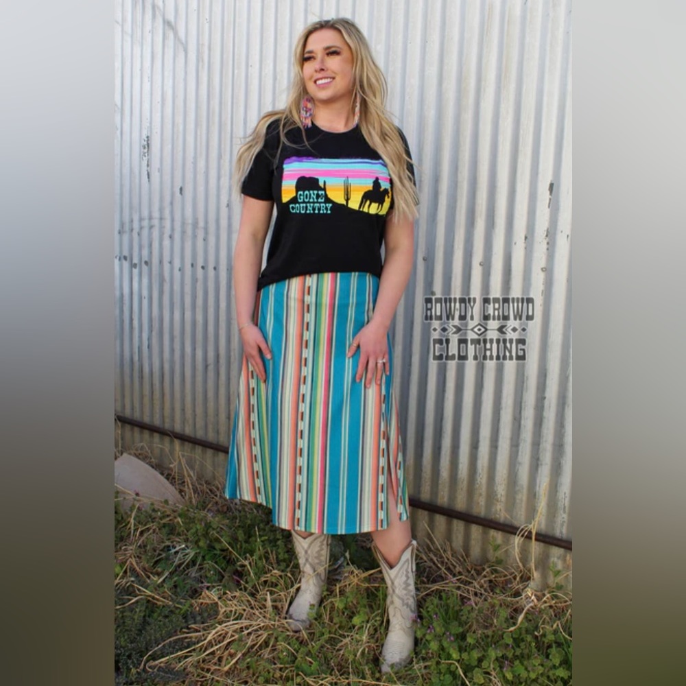 Multicolor Striped Skirt - Picture 2 of 6